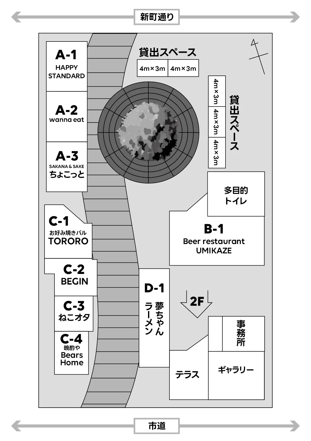 パサージュ広場平面図